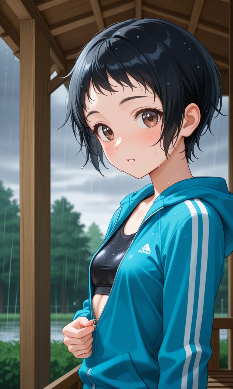 こちらの視線に気付くショートっ娘