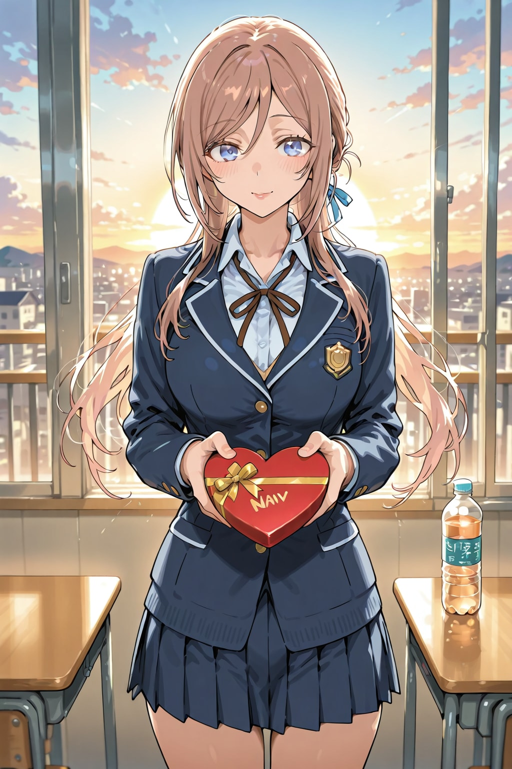 某高校制服風衣装の莉波さん(ちちぷい版)