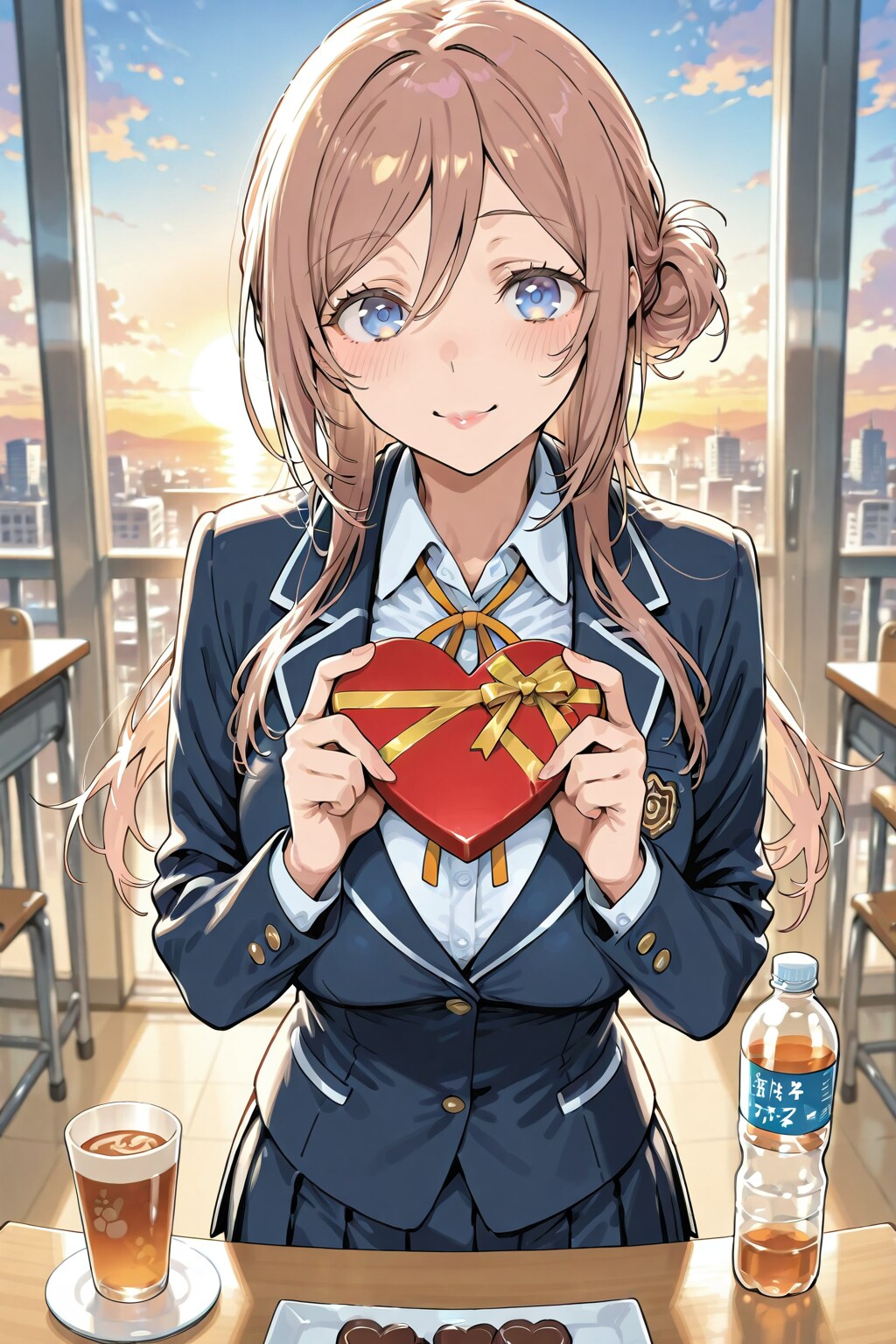 某高校制服風衣装の莉波さん(ちちぷい版)