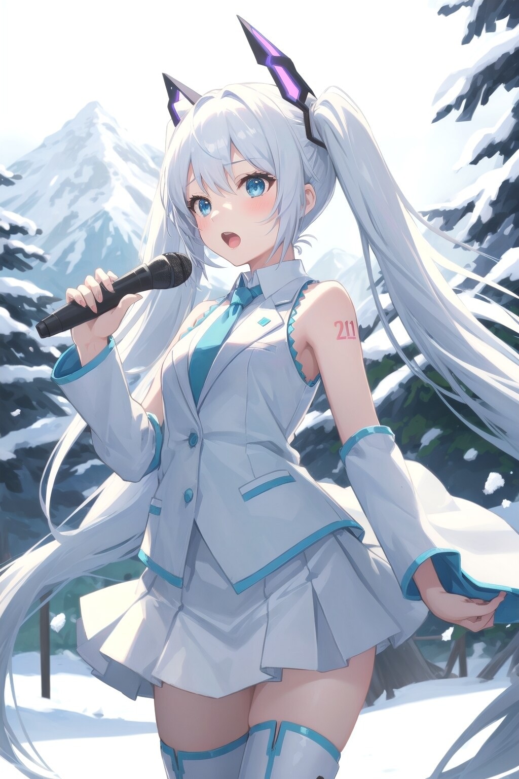 ❄️雪ミクさん、雪山ライブ