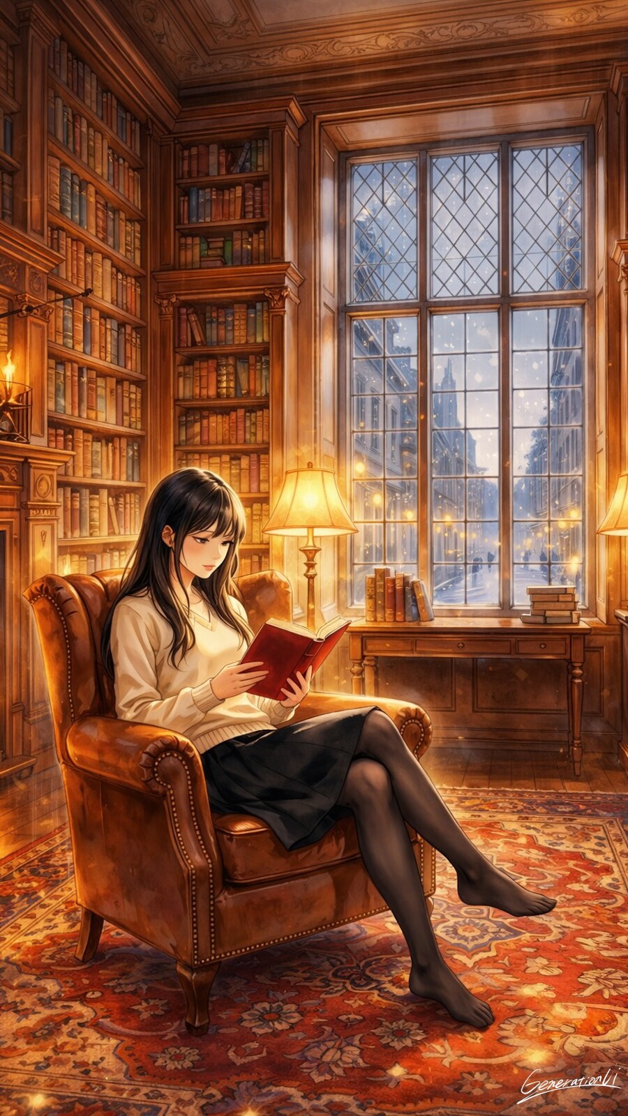 雪の日は、物語日和／スマホ壁紙アーカイブ | の人気AIイラスト・グラビア