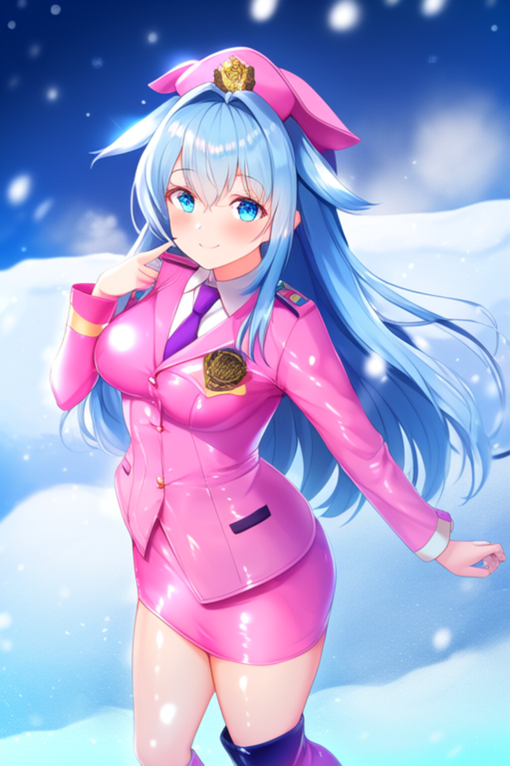 式姫「おゆき」　ミニスカポリス風コスプレ（冬服版