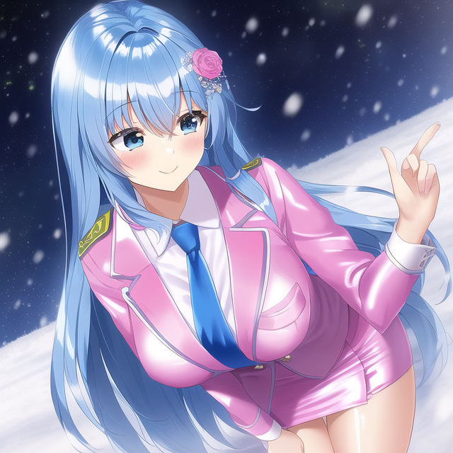 式姫「おゆき」　ミニスカポリス風コスプレ（冬服版
