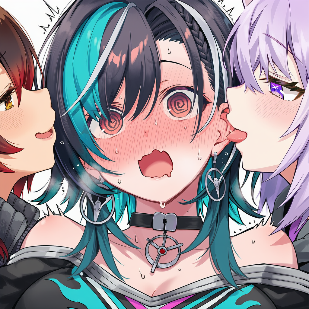 にゃんちゃんとロボ子先輩に耳責めされるえっちはや