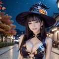 チャイナドレスの黒い魔女 6枚目