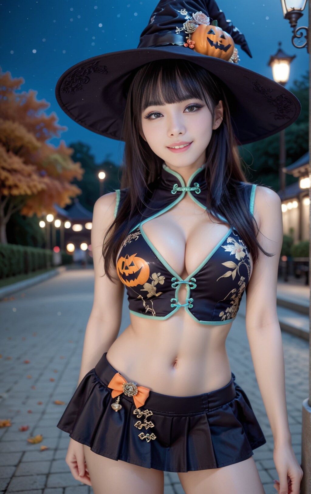 チャイナドレスの黒い魔女