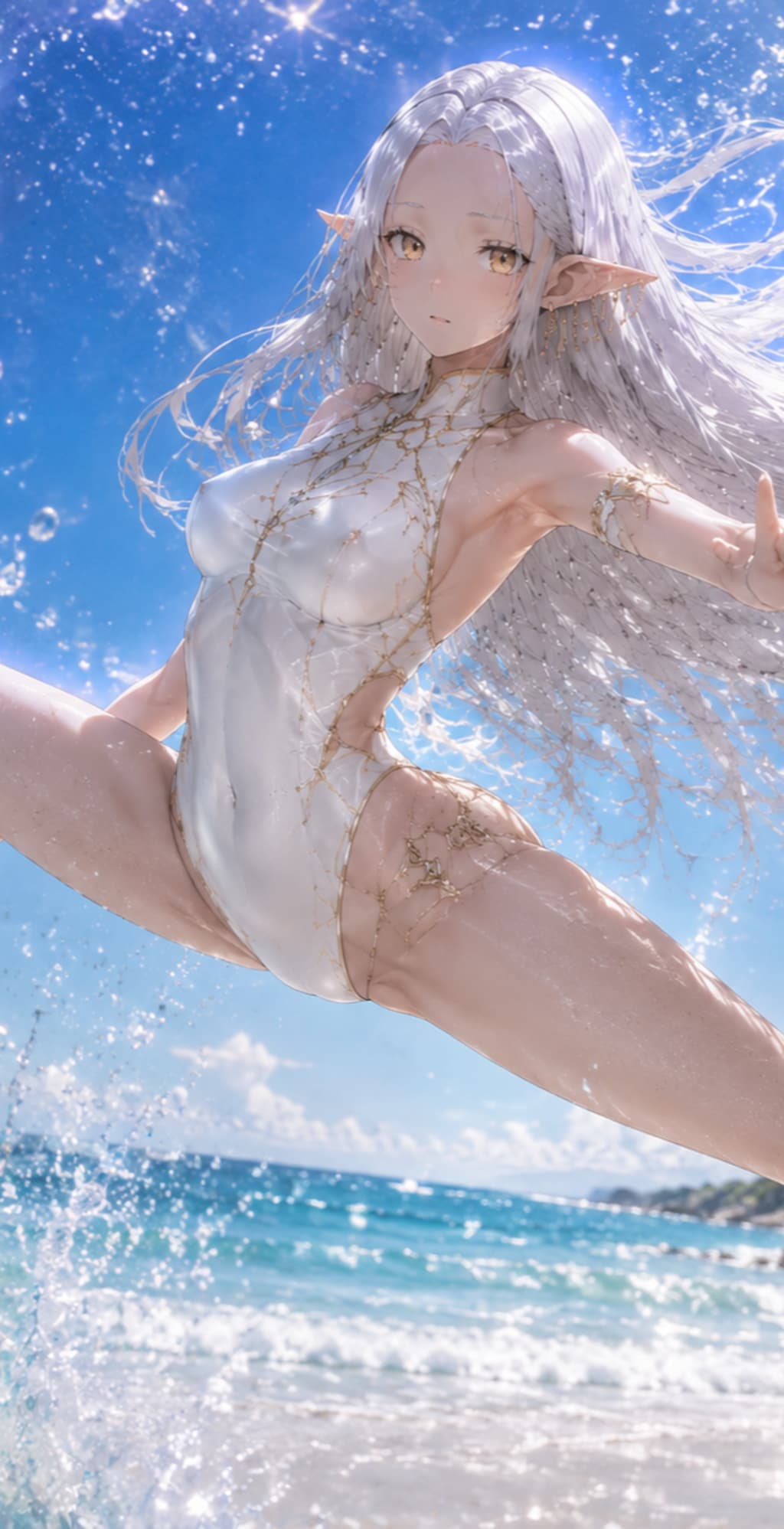 ちょっと気になるエルフさん、空中姿勢を思い出し暴れる