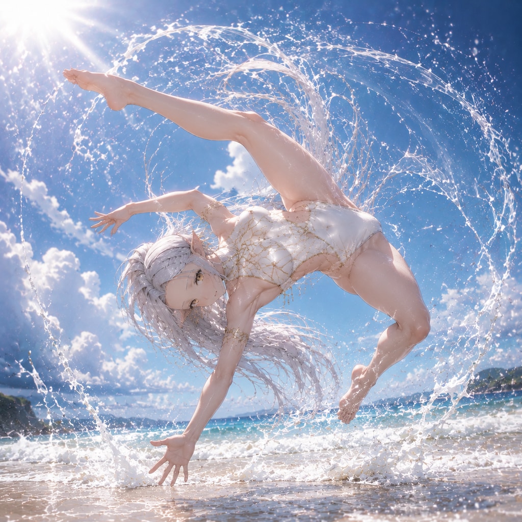 ちょっと気になるエルフさん、空中姿勢を思い出し暴れる