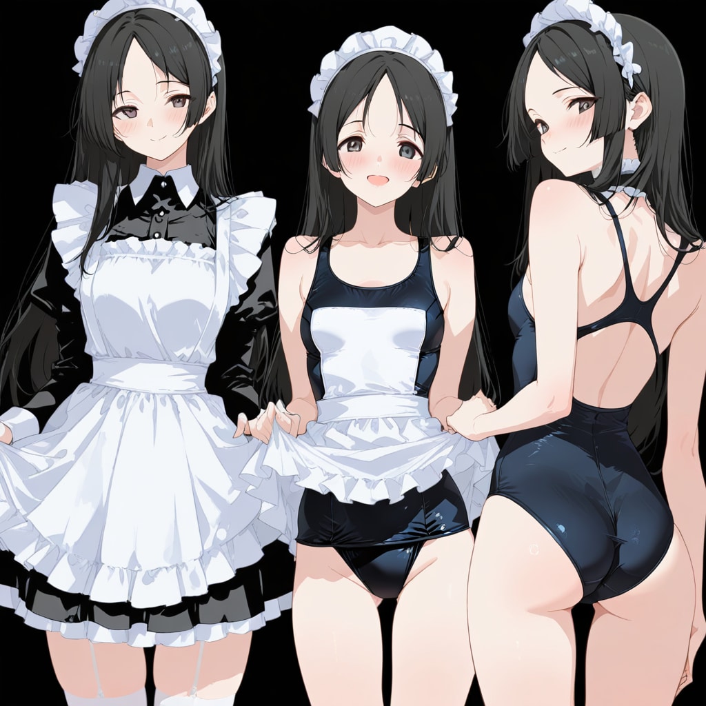 APRICOTでスク水メイド　和歌月まりあ