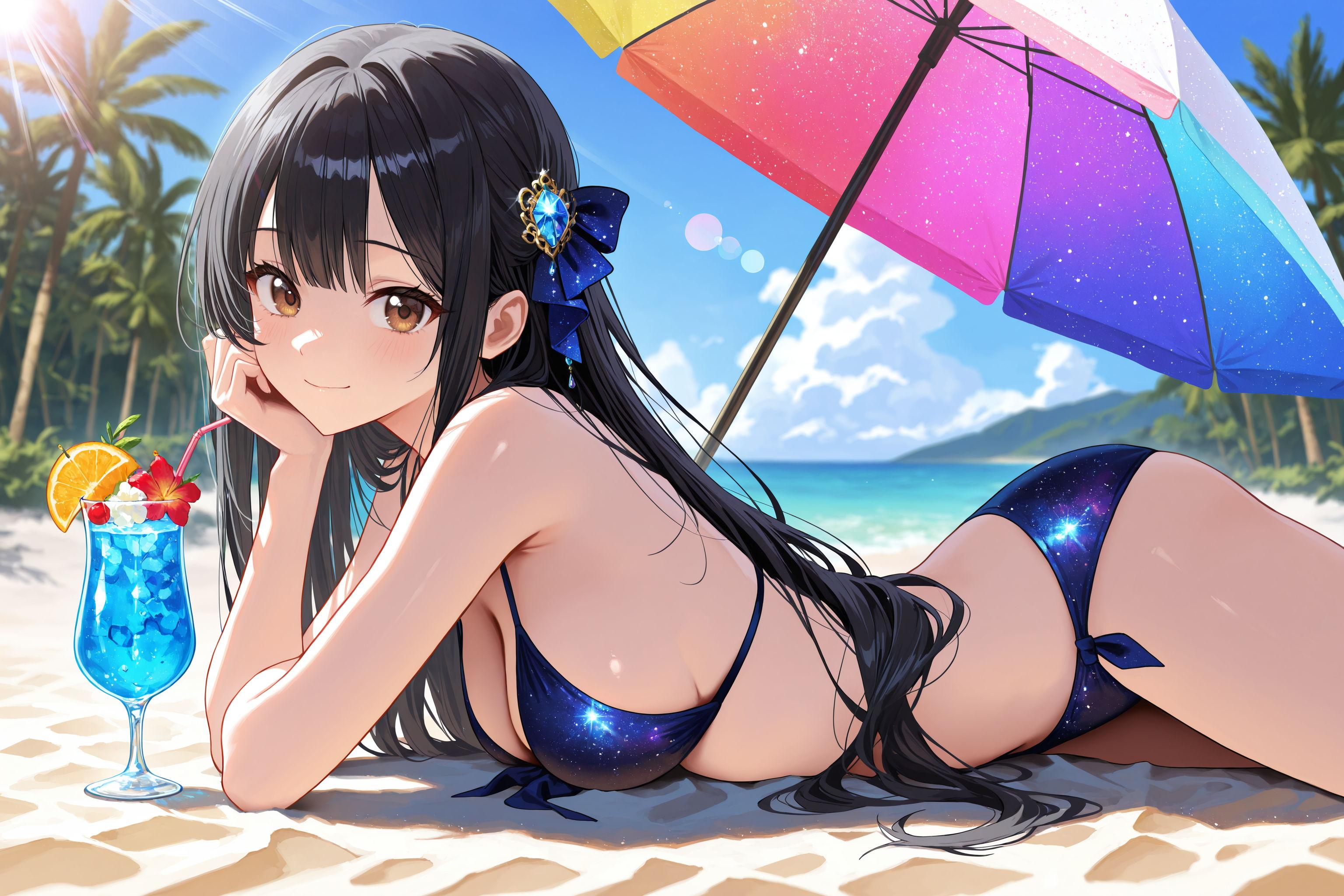 夏だ！ビーチだ！異世界だ！（異世界神社の巫女さん（神楽さん））