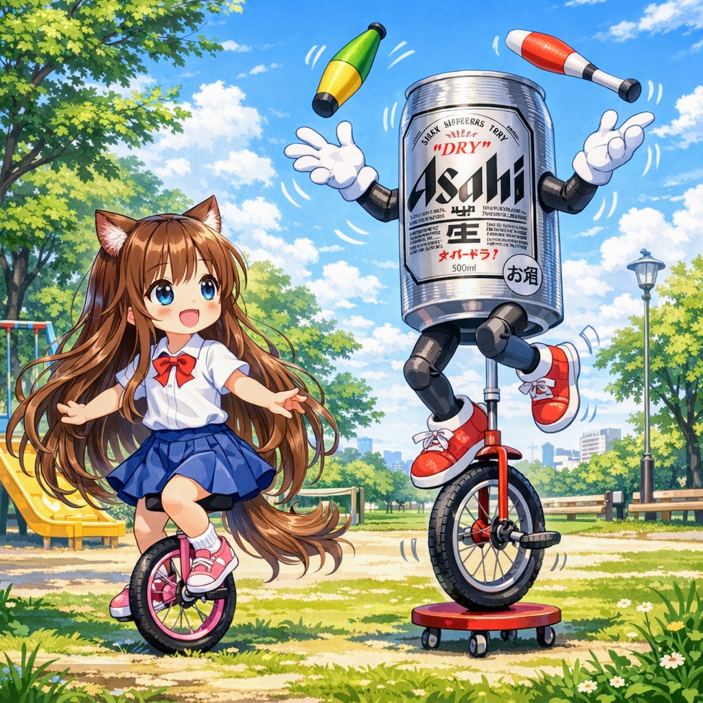 一輪車で遊ぶ小さな女の子