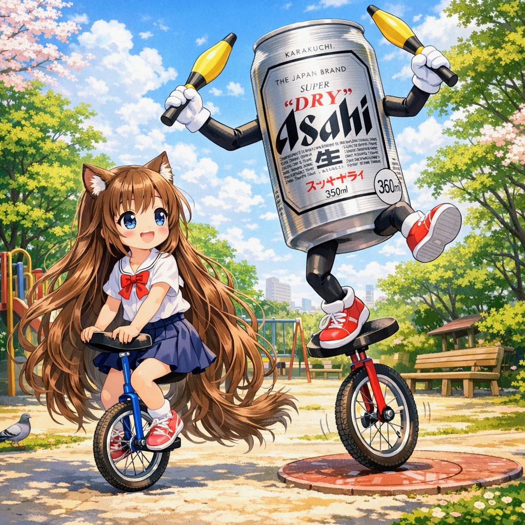 一輪車で遊ぶ小さな女の子