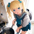 「もーお兄ちゃんが話し続けるから焦げちゃったじゃない！」 4枚目