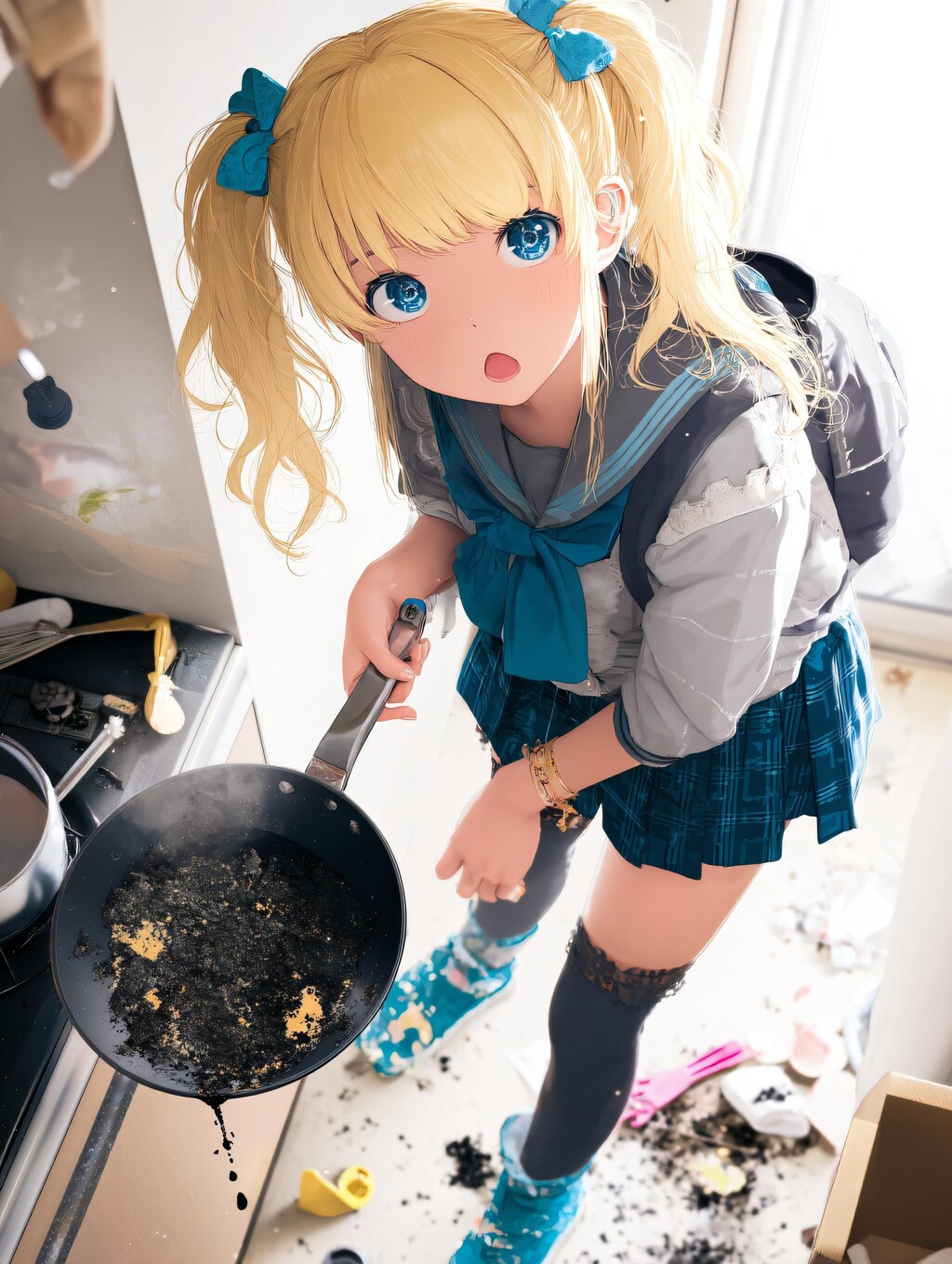 「もーお兄ちゃんが話し続けるから焦げちゃったじゃない！」