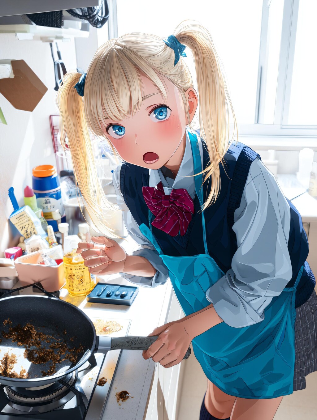 「もーお兄ちゃんが話し続けるから焦げちゃったじゃない！」
