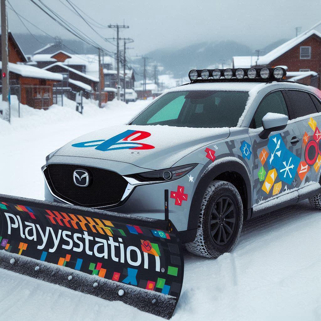 プレイステーション柄のマツダCX-30除雪車 | の人気AIイラスト・グラビア