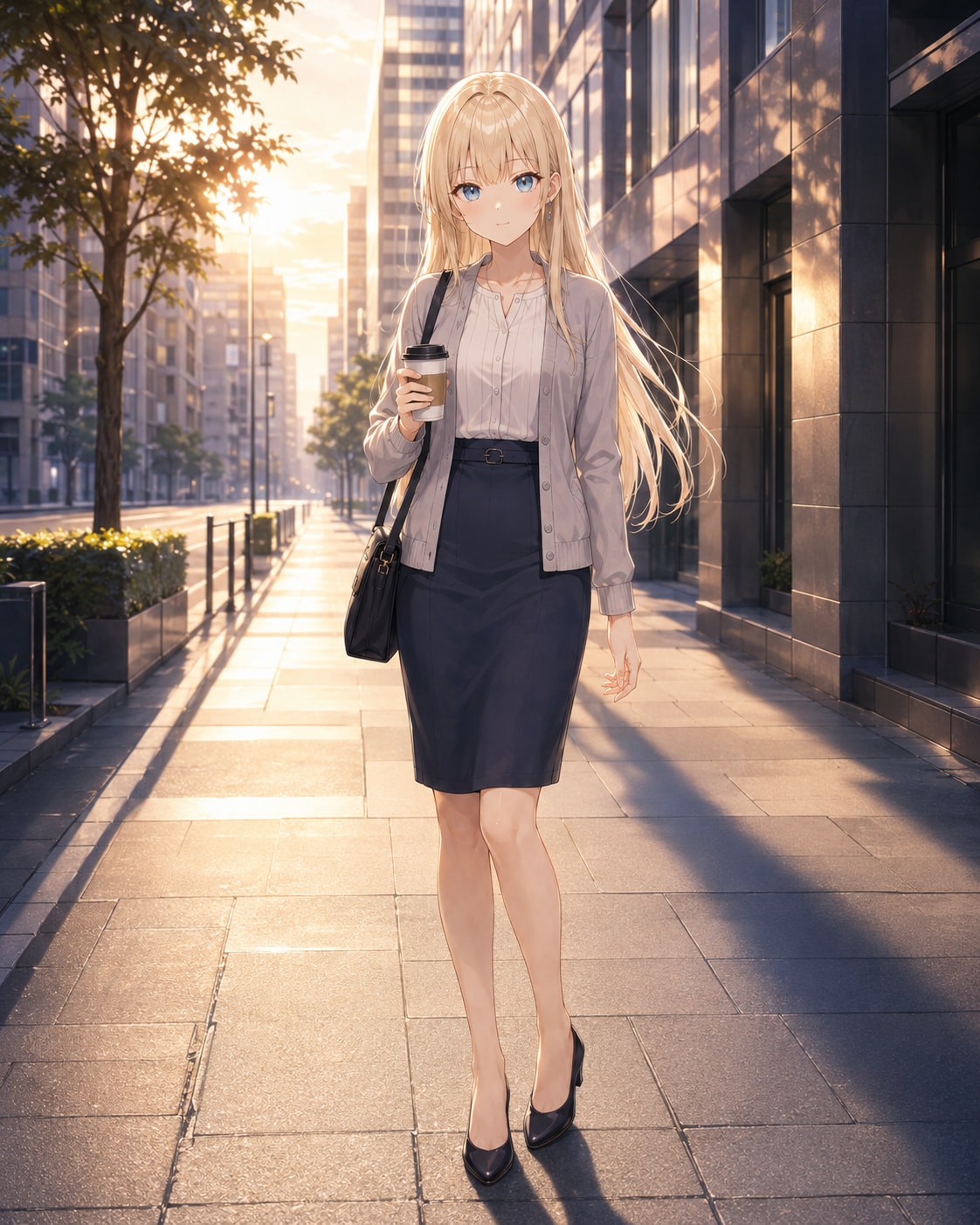 早朝の街並み