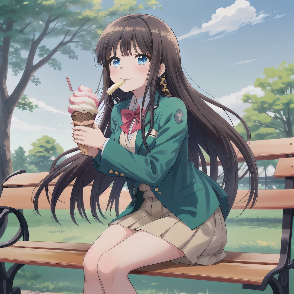 黒髪ロングでブレザーの少女７０