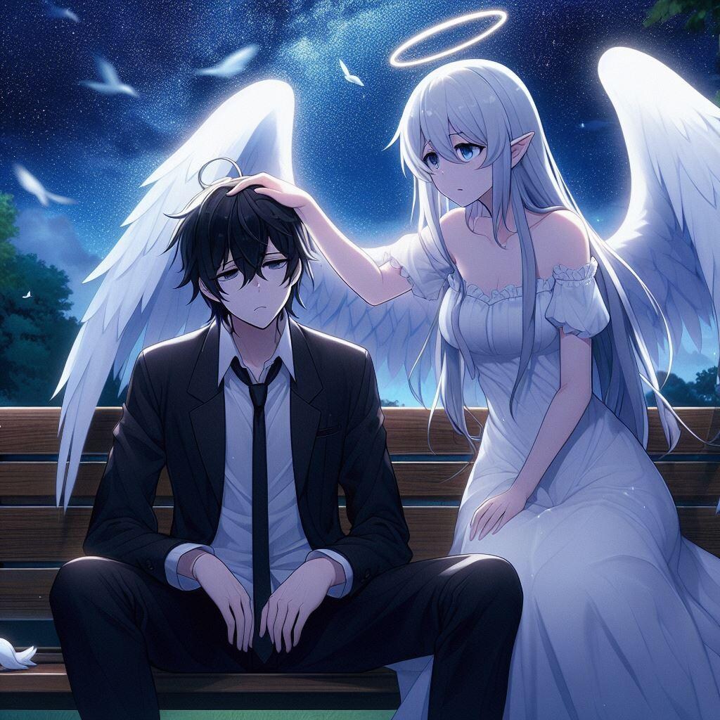 人生に疲れた男を励ます天使