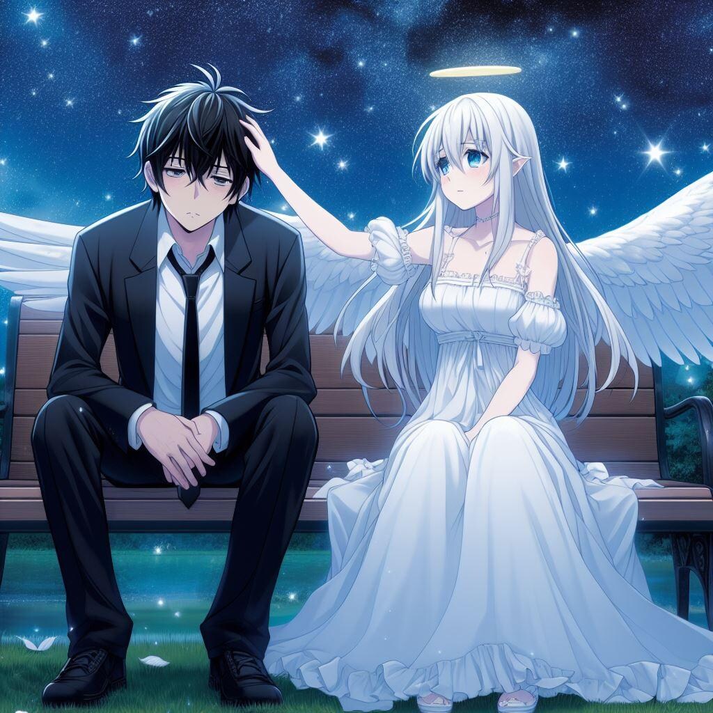 人生に疲れた男を励ます天使