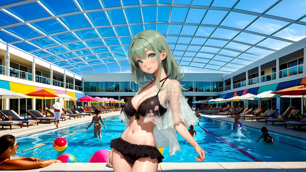 屋内プール (FullHD 壁紙28 BD071)