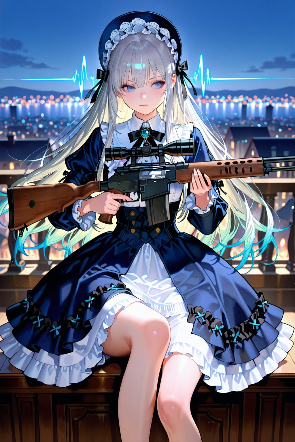 長髪のスナイパー | の人気AIイラスト・グラビア