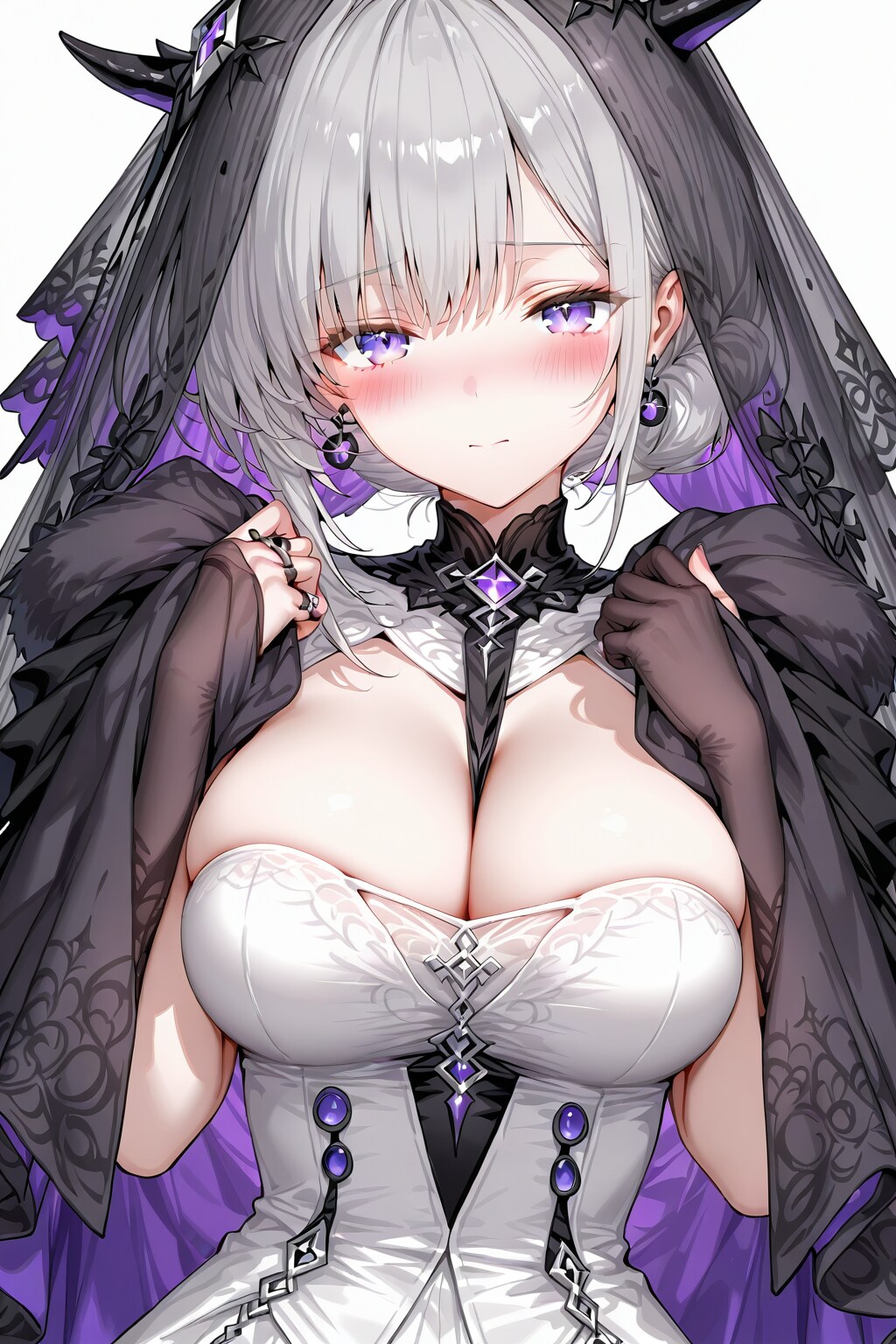 谷間にネクタイ