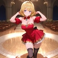 お城のお姫様。もうすぐ18歳の誕生日。成人になった記念のダンスの練習です。 2枚目