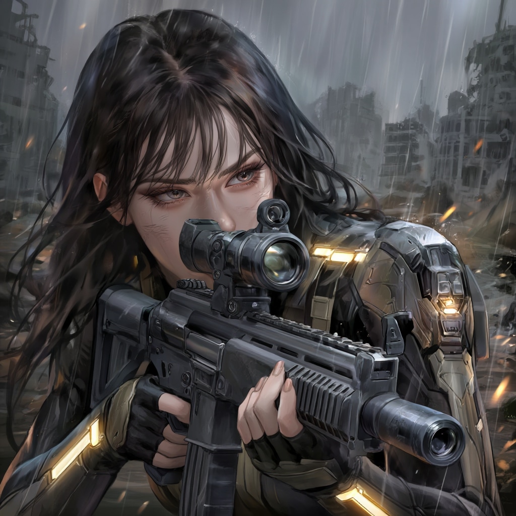 ひっそりと狙う女