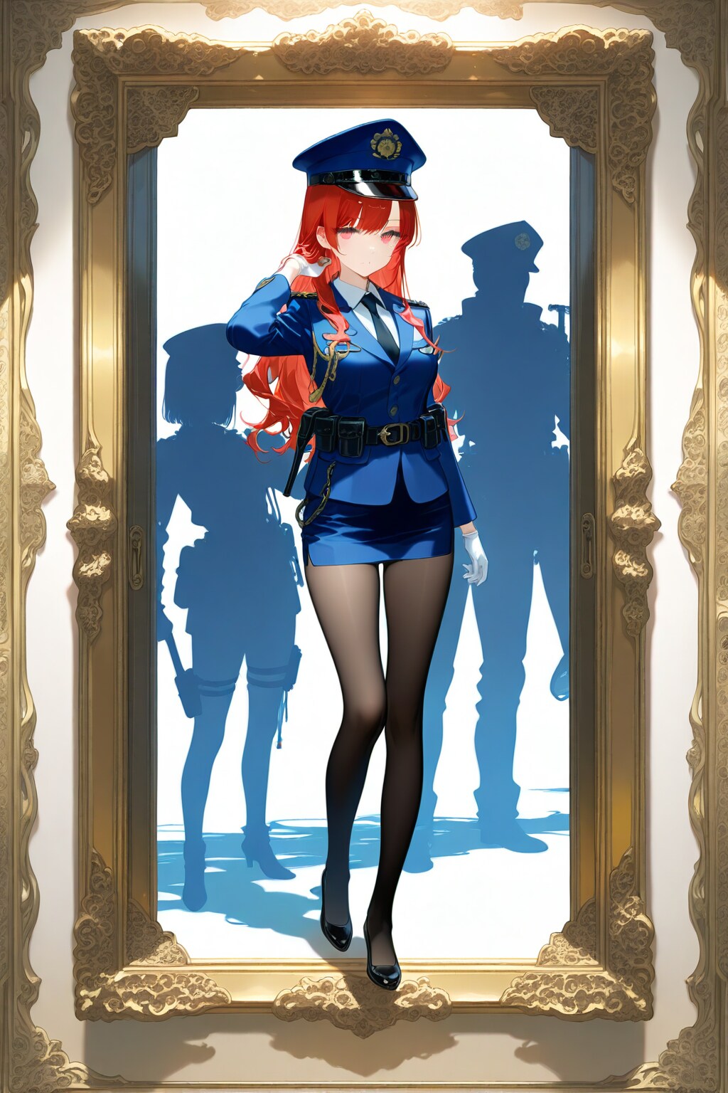 額から出てくる婦警さん | の人気AIイラスト・グラビア