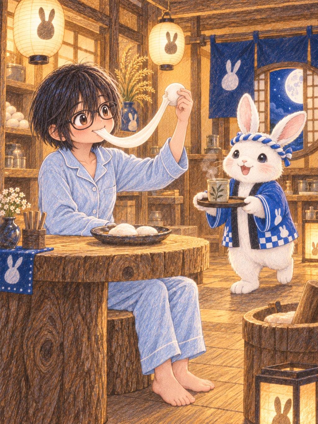 つきのおもち屋さん。