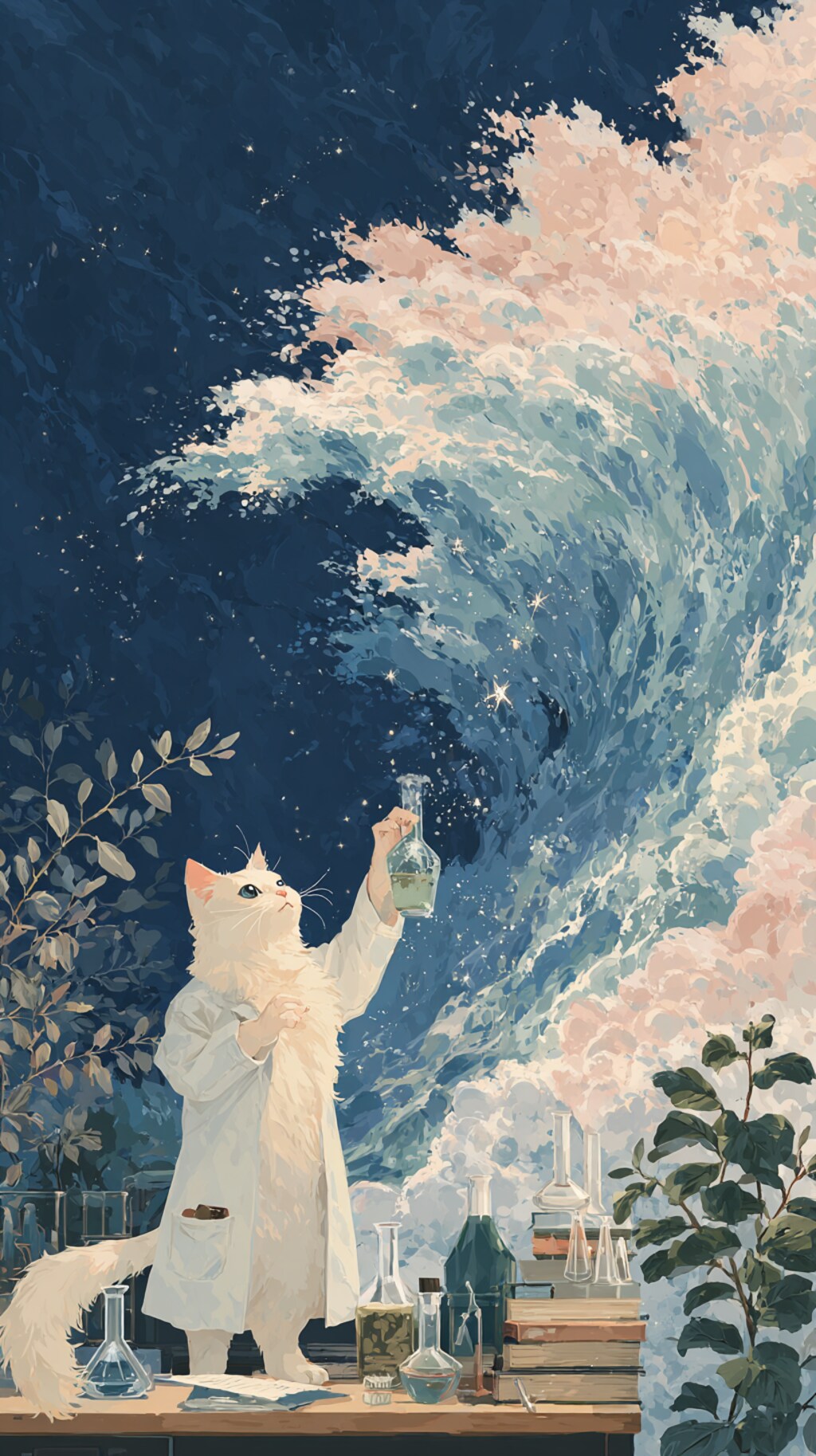 科学研究所の白猫