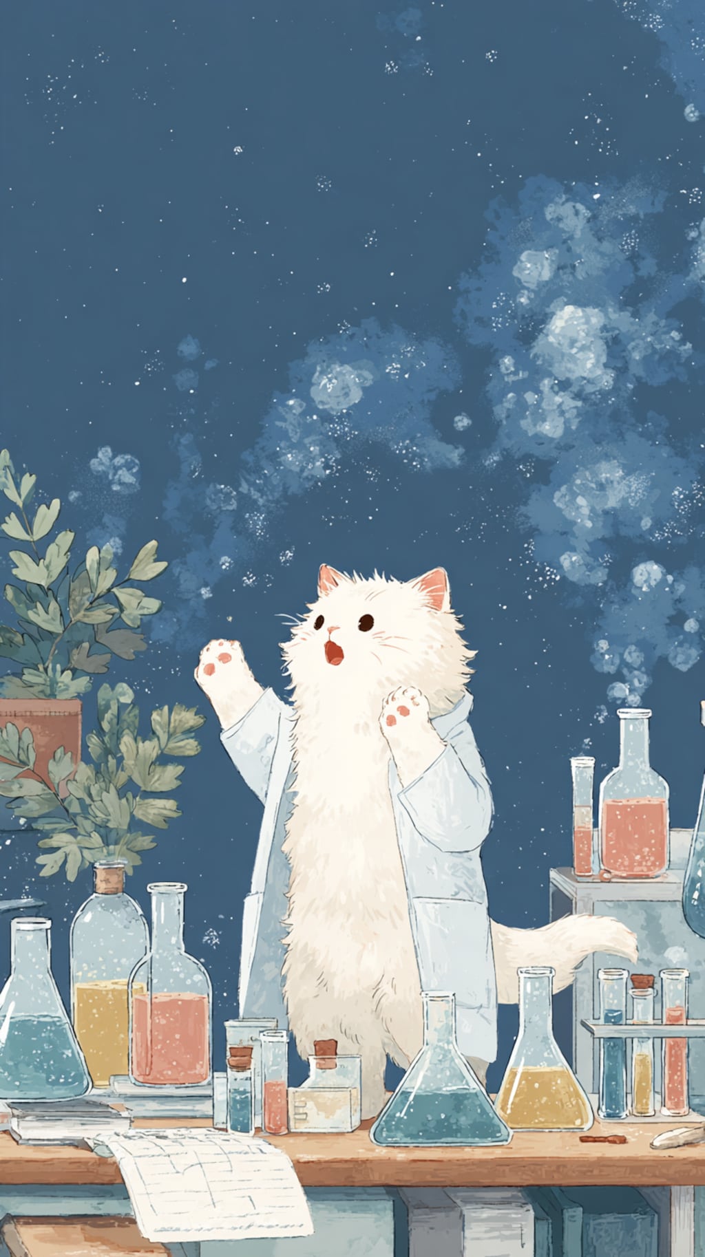 科学研究所の白猫