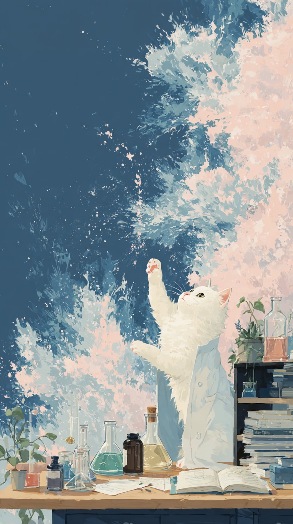 科学研究所の白猫
