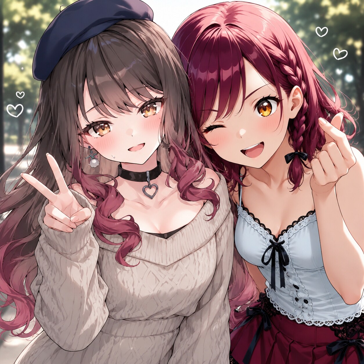 みきもと美葵ちゃんとSumiちゃんツーショット！ | の人気AIイラスト・グラビア