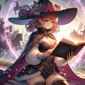 魔導書に記されし大魔法を詠唱する女魔法使い 2枚目
