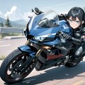 ブルアカ 七神リン風巨乳エルフ♪バイクに乗ってみた♡（12枚） 2枚目