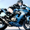 ブルアカ 七神リン風巨乳エルフ♪バイクに乗ってみた♡（12枚） 10枚目