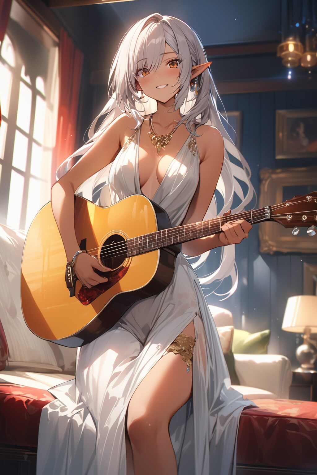 ギターとダークエルフさん