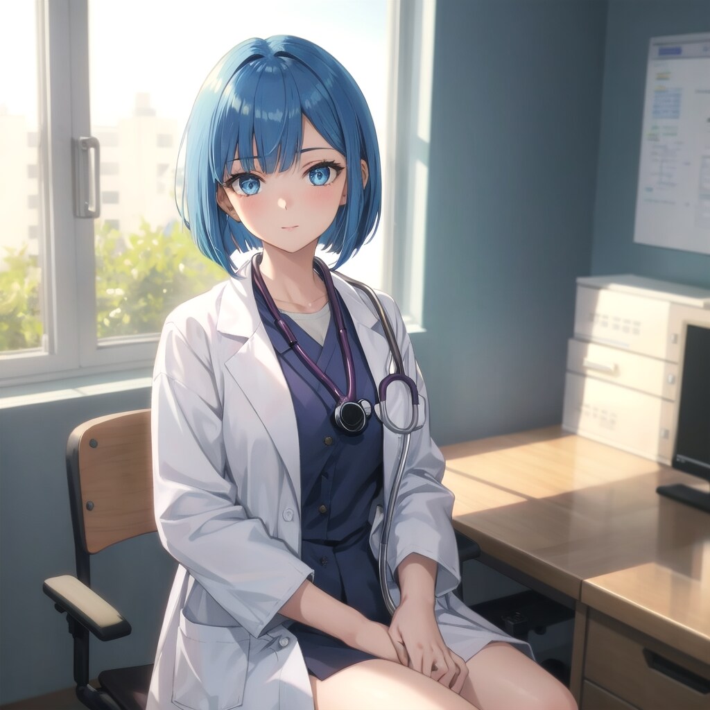 講義室での若き女医