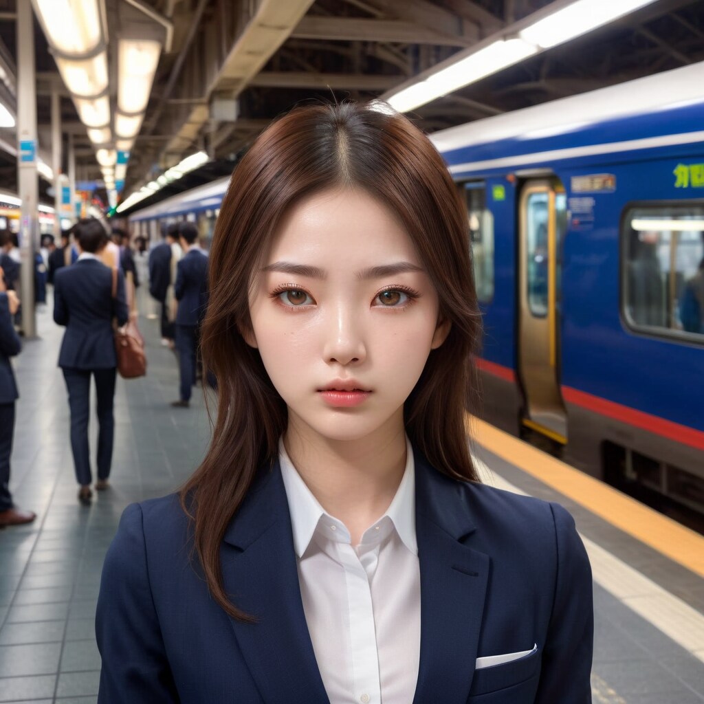 不安げなリクルートスーツ