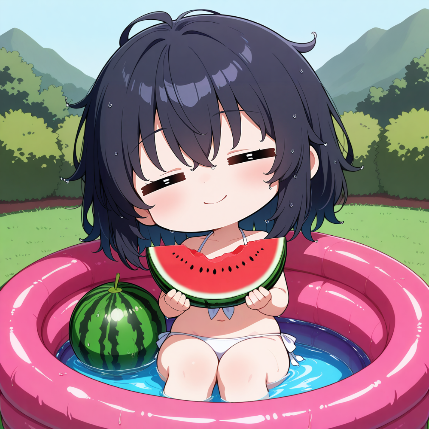 お庭で涼しく