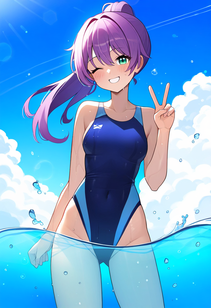 紫髪ポニテの水泳部員６