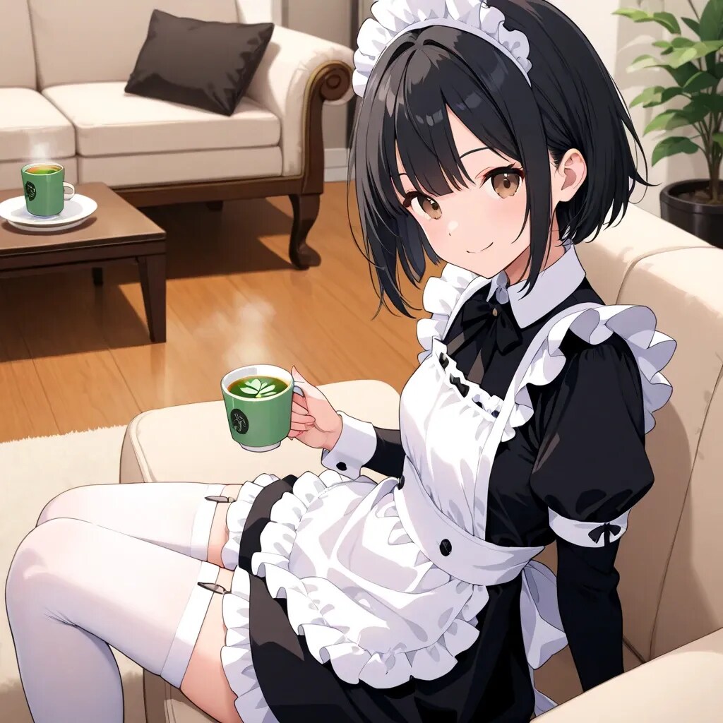 寛ぐメイドさん