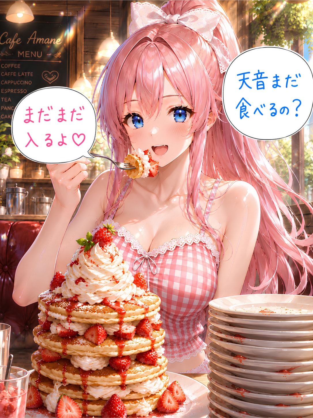 パンケーキならいくらでも入るよ♡ | の人気AIイラスト・グラビア