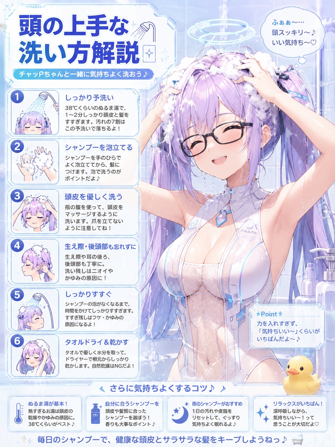 頭の洗い方解説画像