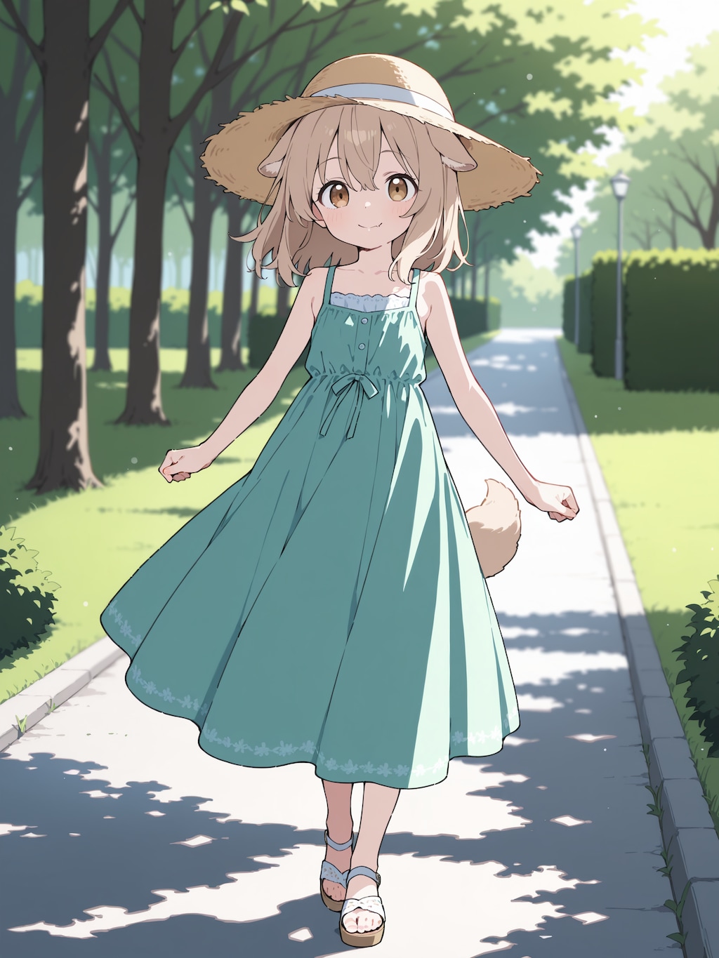 お散歩、つむぎちゃん