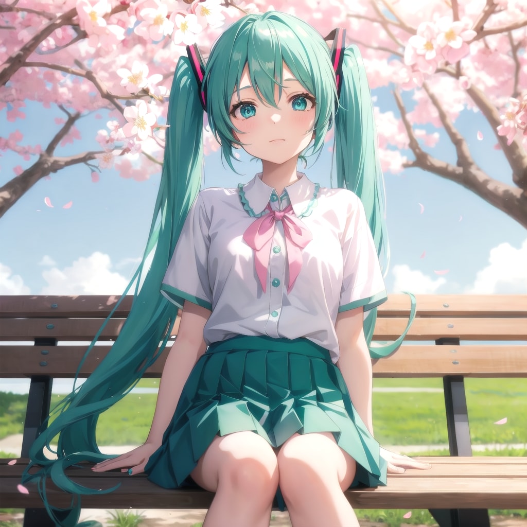 桜の花咲く公園で | の人気AIイラスト・グラビア