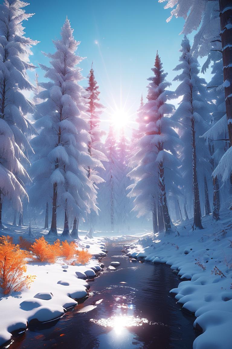 冬の森の中　風景