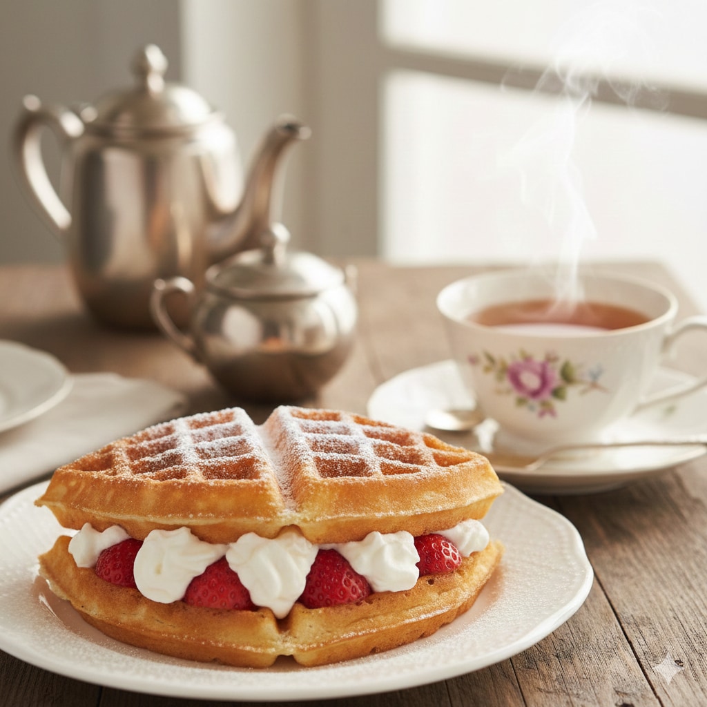 デザートの苺ワッフル | の人気AIイラスト・グラビア